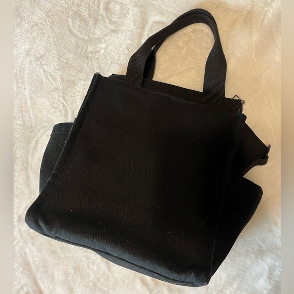 Black Canvas crossbody tote bag - Picture 5 of 13